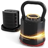 HXD-ERGO Kettlebell Ajustable 6-en-1 (3–18 kg), Poids Réglable Rapide, Large Poignée Ergonomique, Kettlebell Compacte pour Entraînement à Domicile noir