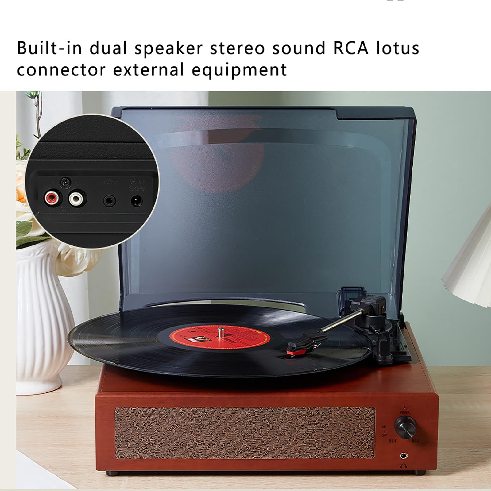 Giradischi Vintage, Giradischi in Vinile con Altoparlanti Integrati, Supporto 33/45/78 Giri/min E Dischi di Dimensioni 7''/10''/12'' E Riproduzione Bluetooth, per Regalo di Festa, Collezione