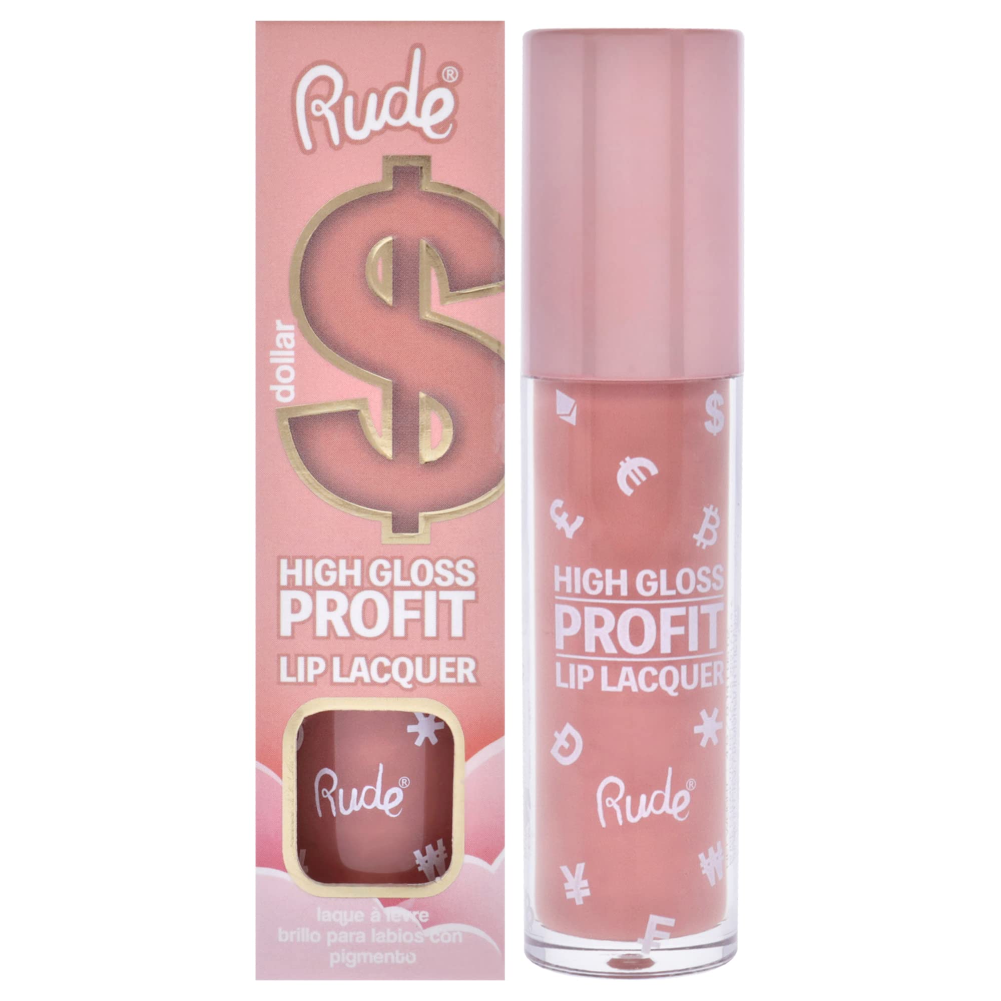 Rude Cosmetics High Gloss Profit Lip Lacquer - Dollar Lip Gloss Women 0.141 oz