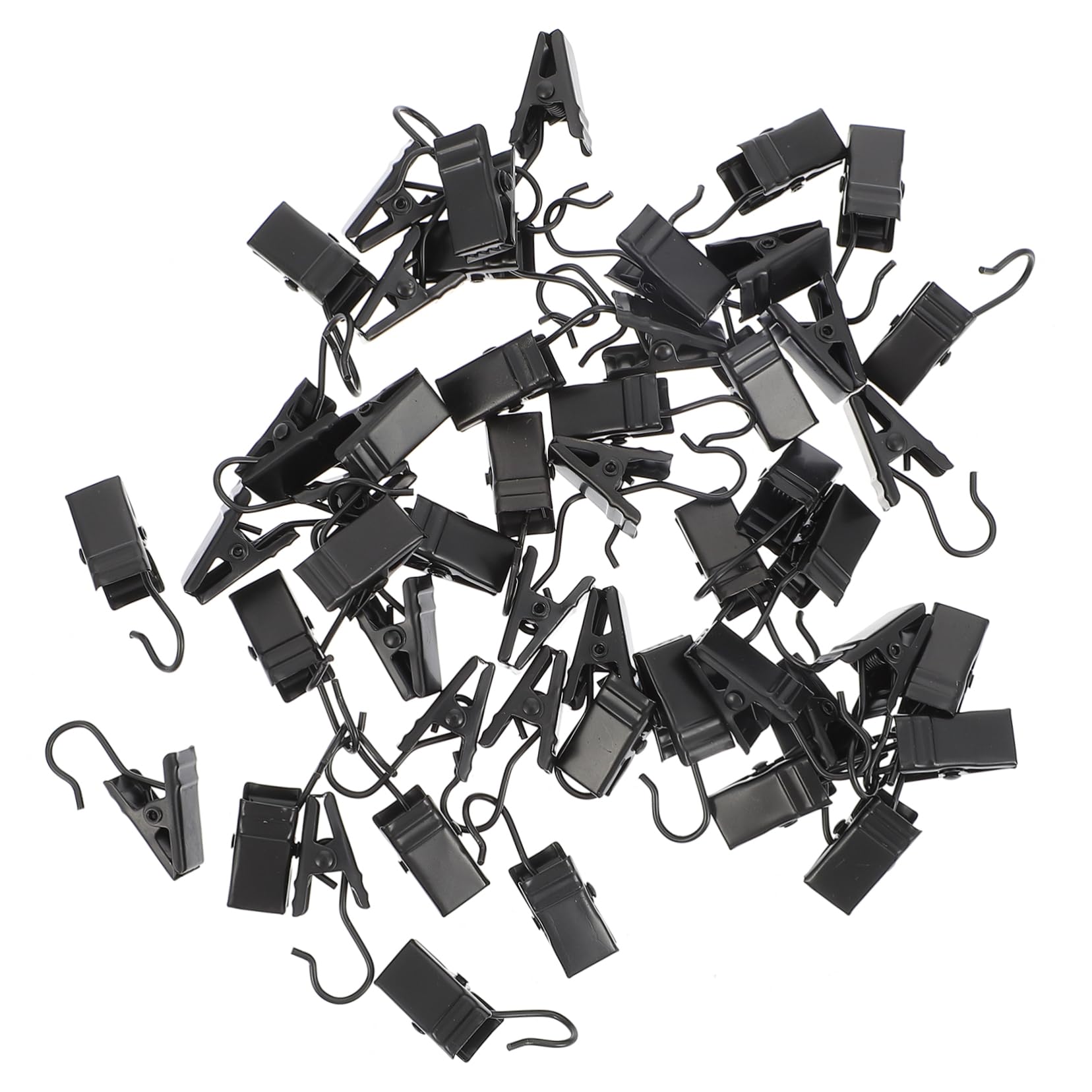 SOLUSTRE 50Pcs Steel Curtain Clips Heavy Duty Curtain Hook Clips for Home Decoration Office and Garden Use and Easy to Use Curtain Accessory with Polished Finish
