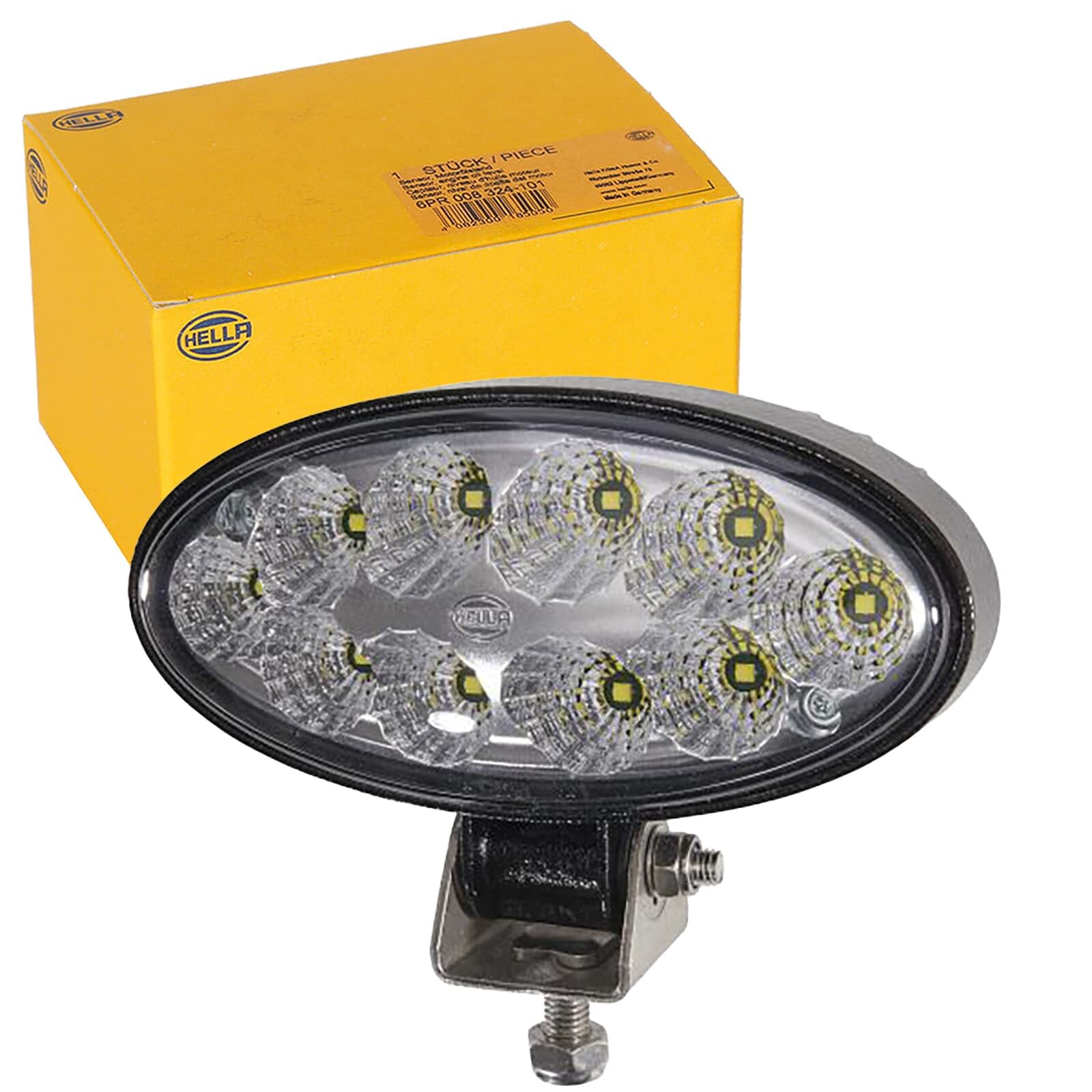 Hella 1GB 996 486-011 Led-Faro Da Lavoro, Oval 90 Gen. Ii, 12/24V, 5000Lm, Avvitato/Montaggio, Esterno, Arco Di Montaggio Orientabile, Illuminazione A Lungo Raggio, Spina Spina Deutsch-image