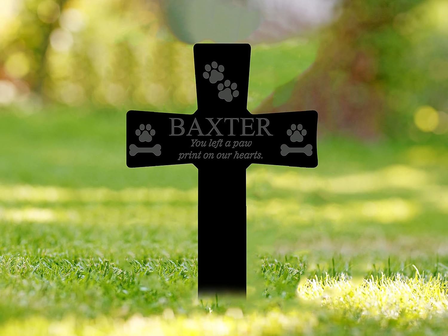 BUY1GET1 - Dog or Cat Outdoor Grave Marker Cross, Pet Plaque Stake for The Garden or Yard, Sympathetic Pet Loss Remembrance Gift, Pet Memorial Gifts, Loss of Dog TM0926269137