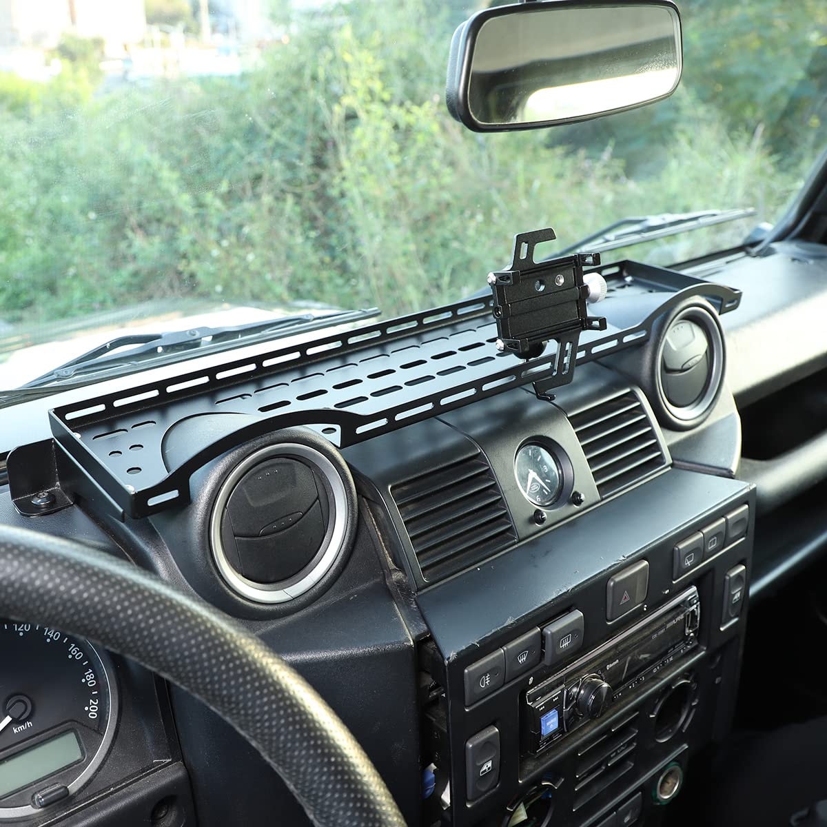 Supporto per telefono da auto, supporto GPS, vassoio per console centrale, organizer per cruscotto per Land Rover Defender 90 110 130 2004-2019