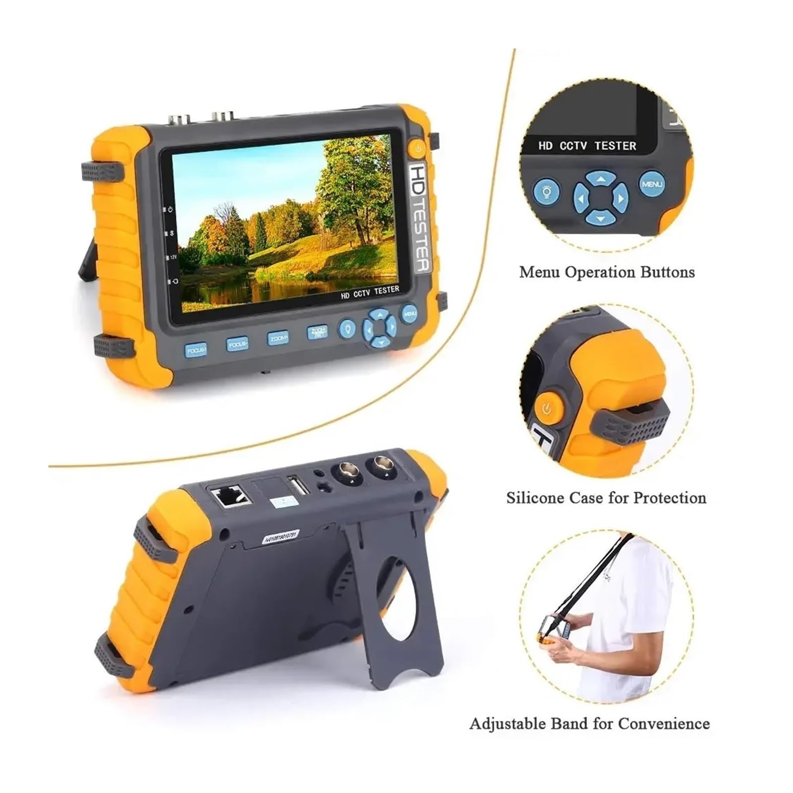 Tester per Telecamere CCTV, CCTV Tester Monitor Mini IV8W Monitor Portatile for Telecamera di Sicurezza Tester 8MP CVI TVI AHD Tester VGA Strumenti CCTV Monitor(IV5)