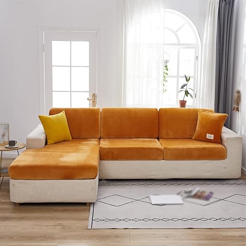 Funda universal resistente al desgaste, fundas de terciopelo grueso extra grande, fundas antideslizantes separadas para sofá de 4 cojines, fundas