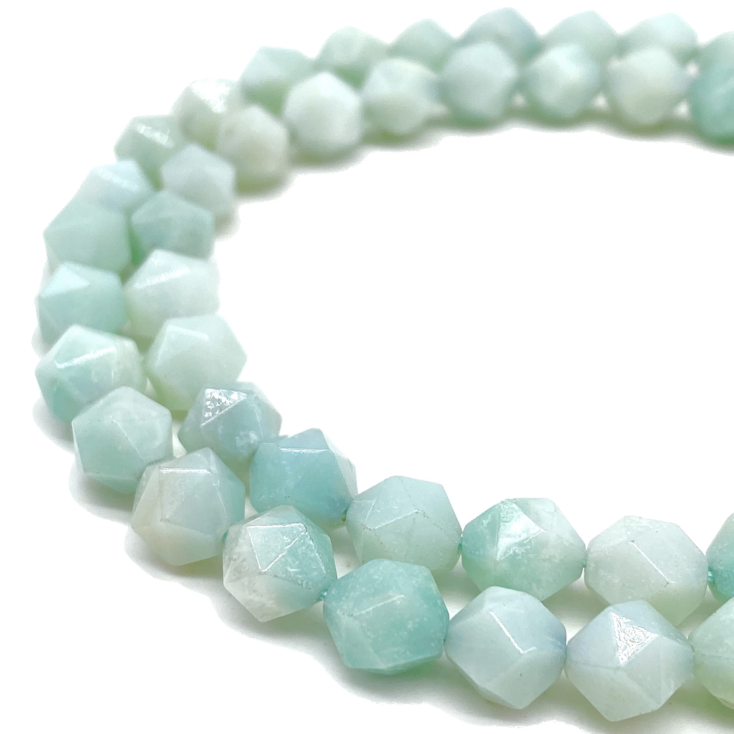 ABCGEMS Russian Amazonite Beads (A Revolutionary Cutting Technique Brings a High-End Look to a Traditional Faceted Round) Healing Chakra Energy Crystal Stone DIY Jewelry Making Craft Star-Cut 8mm