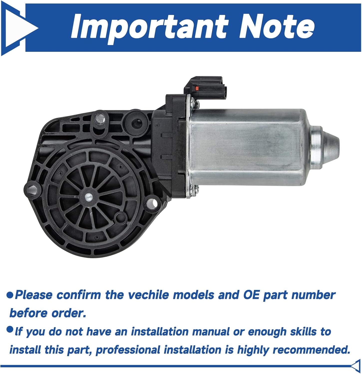 Obaee Window Lift Motor Front Left or Rear Right Side Compatible with Ford Crown Victoria 1992-2011, Lincoln Town Car 1990-2011, Mercury Grand Marquis 1992-2011, Marauder 2003-2004, Replace 742-252