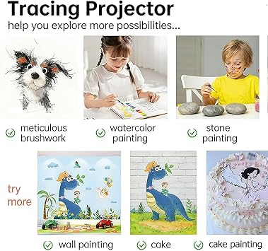 Smart Art Projectors for tracing and drawing, Portable HD Projector, Support Mobile Phone/Tablet for Artist, Wall and Canvas Sketching DIY Projects