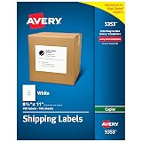 Avery Printable Shipping Labels for Copiers, 8.5" x 11", White, 100 Blank Mailing Labels (5353) – view 1