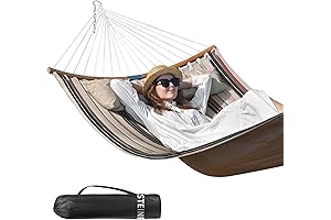 Double Hammock, 11 FT Roomy Quilted Hammock for Outside Relaxation