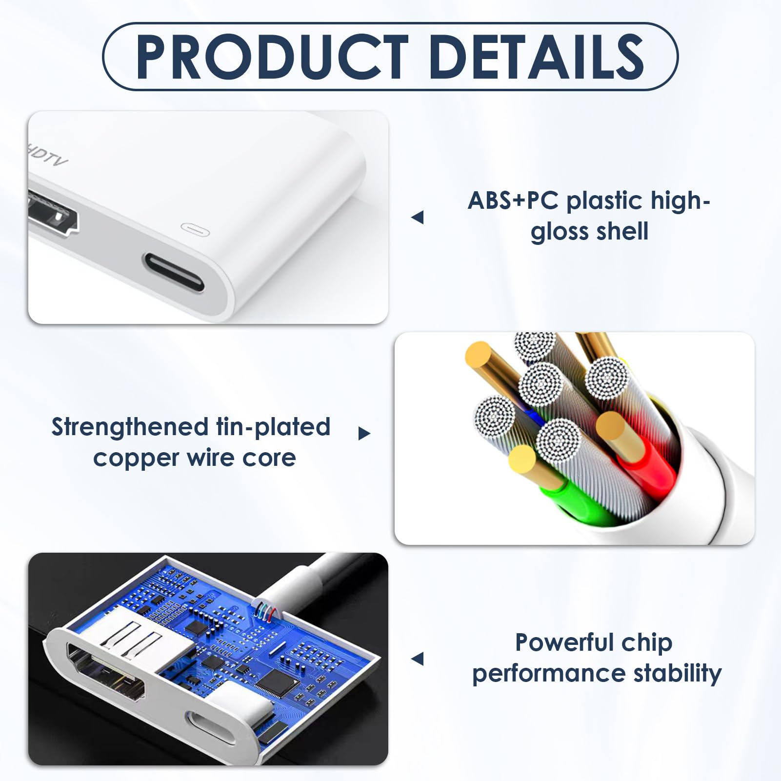 Convertitore da USB C a hdmii ad alta velocità - adattatore display HDTV digitale 4K60Hz | Schermata TV per il monitor del computer per il telefono proiettore Ultra HD, cavo di streaming