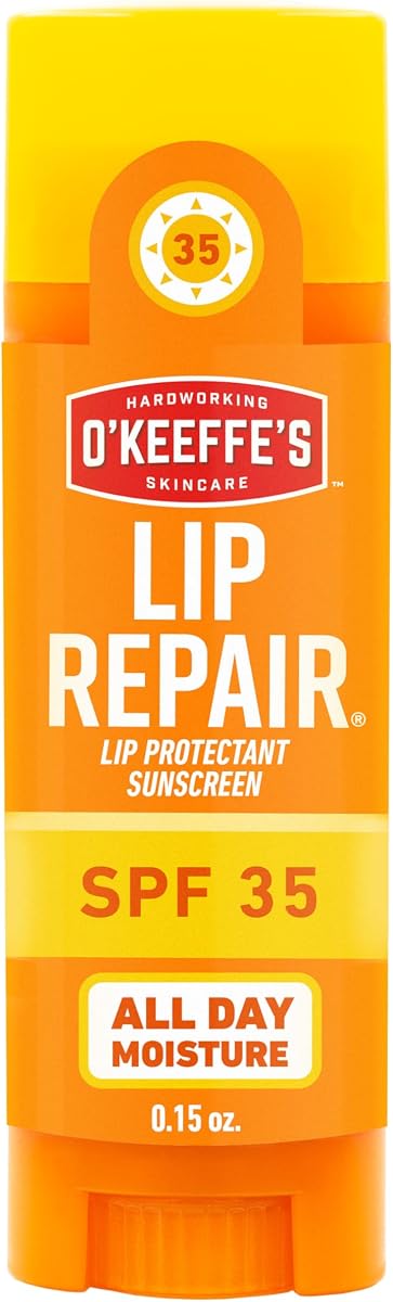 O'Keeffe's Lip Repair SPF 35 Balm, Moisturizer for Cracked, Dry Lips | Heals and Relieves, Long-Lasting Hydration, Contains Aloe, Hypoallergenic Formula