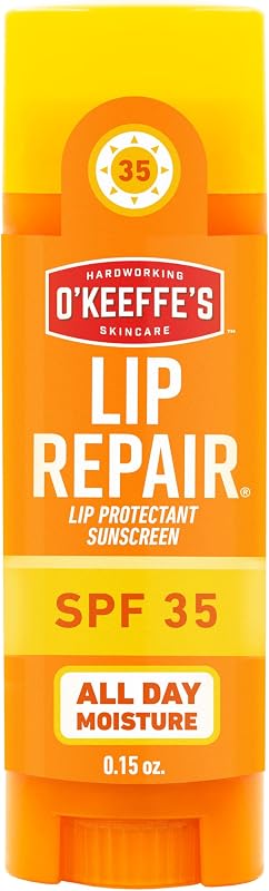 O'Keeffe's Lip Repair SPF 35 Balm, Moisturizer for Cracked, Dry Lips | Heals and Relieves, Long-Lasting Hydration, Contains Aloe, Hypoallergenic Formula
