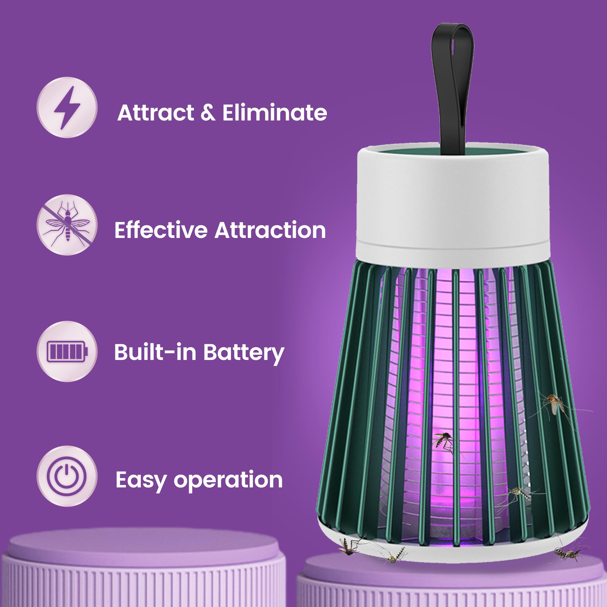 Bug Zapper Indoor Moskito Dunks Mückenzapper Fliegenfallen Outdoor Obst Fliegenfallen Tragbare Fliegende Insektenfalle für Terrasse Garten Zuhause Picknick Camping Grün