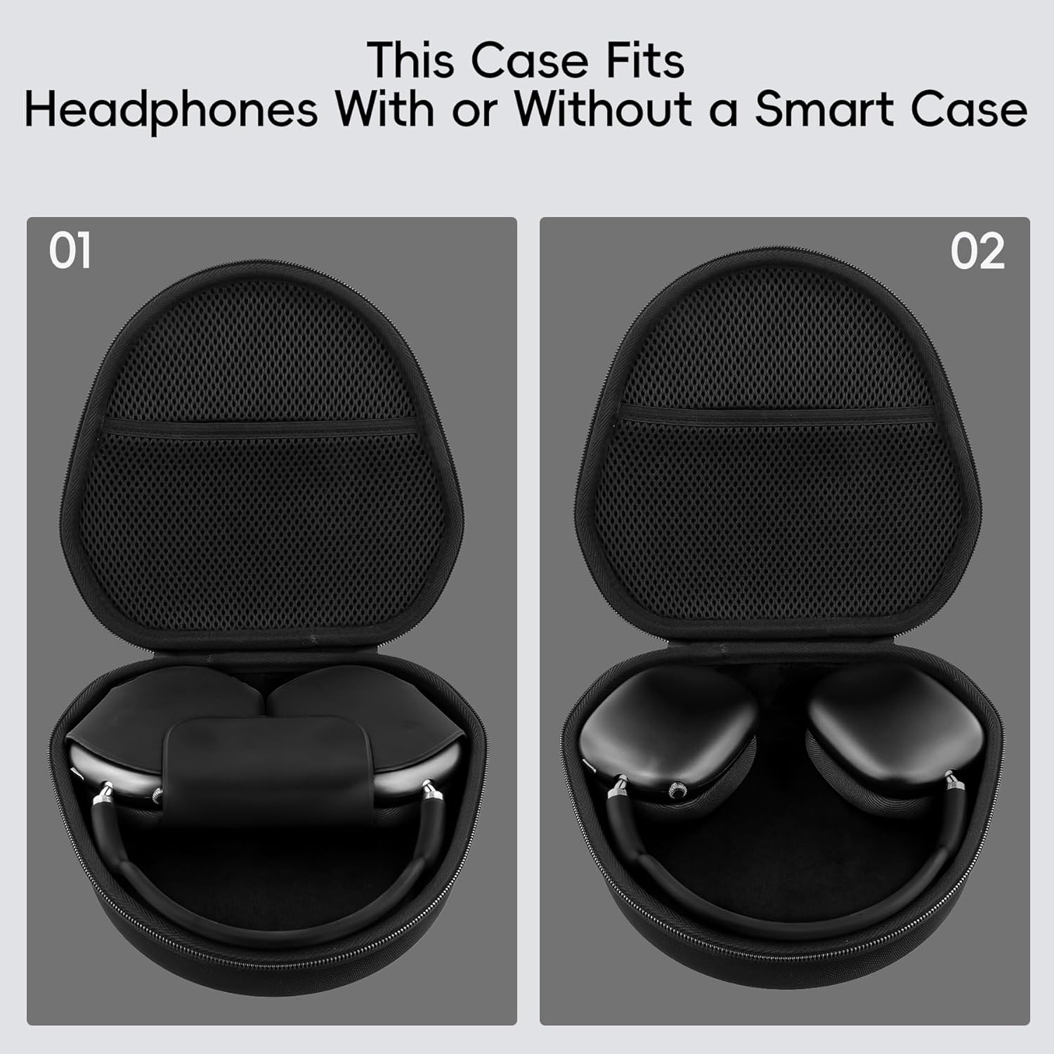 khanka Hard Carrying Case for Apple AirPods Max Wireless Over-Ear Headphones,Black Case - Image 7
