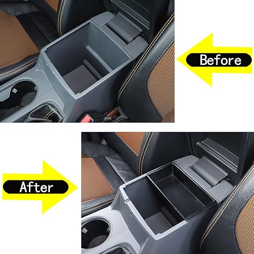 Miniatura 2 de LLKUANG Para Ford Ranger EVEREST 2019 2020 2021 2022 caja de reposabrazos, caja de almacenamiento central, bandeja organizadora accesorios