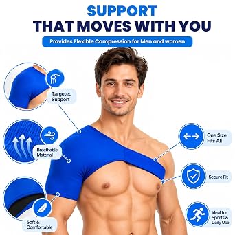 Shoulder Support Brace Single Compression Sleeve for Men & Women