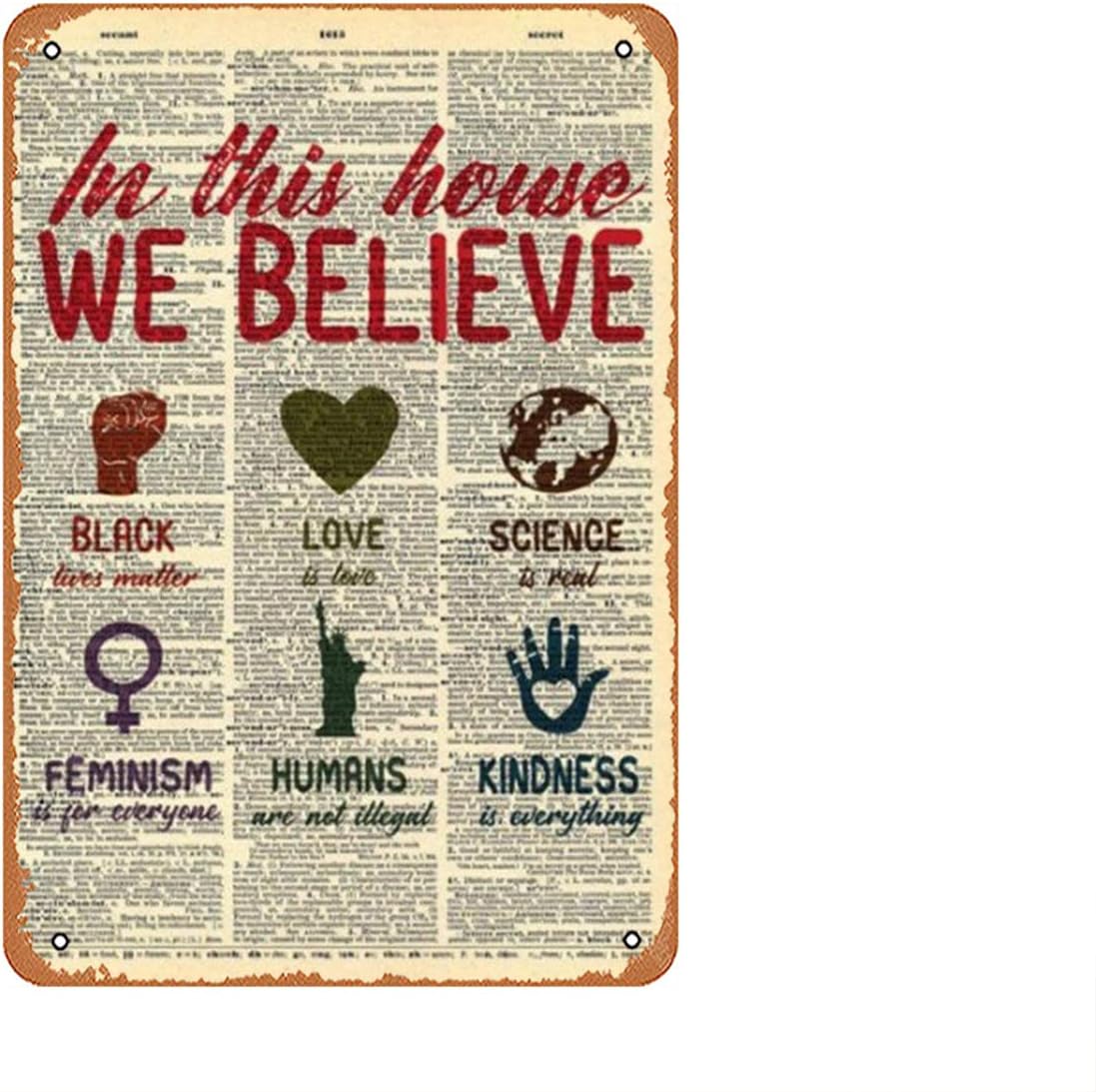 In This House We Believe Poster Housewarming Black Lives Matter Blm Lgbt Feminism