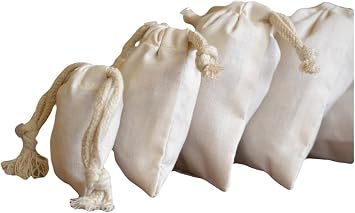 2"x3" COTTON DOUBLE DRAWSTRING MUSLIN BAGS Natural color-Set Of 50