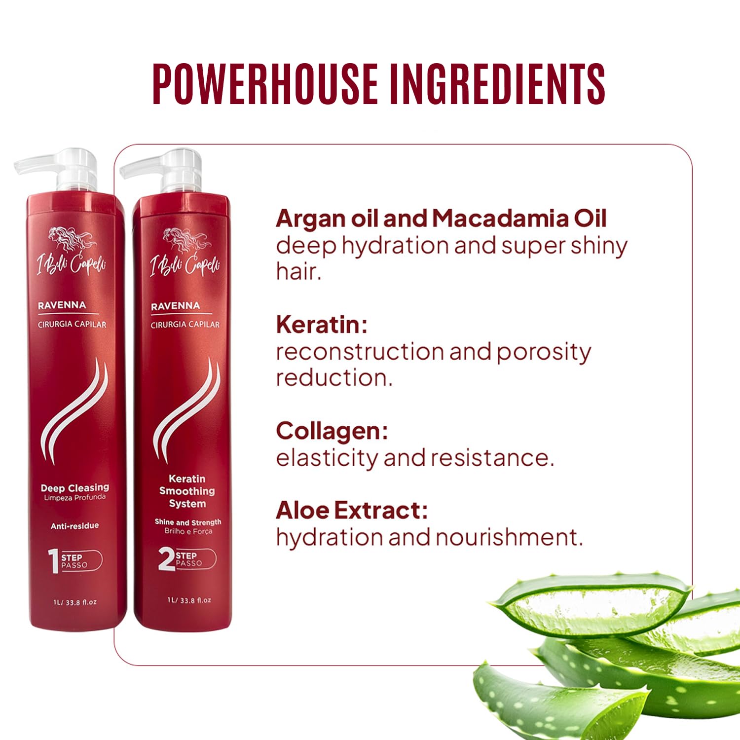 I Belli Capelli Ravenna profesjonalna keratyna, długotrwały efekt prostowania - Cirugia Capilar Para el Cabello- Celulas Madres Para el Cabello-Prostownica System- 2x1L/33,8: