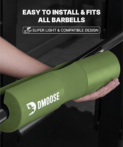 Vista 52 de DMoose Fitness Almohadilla de barra para empuje de cadera, sentadillas y estocadas, cojín de espuma gruesa antideslizante para soporte de cuello
