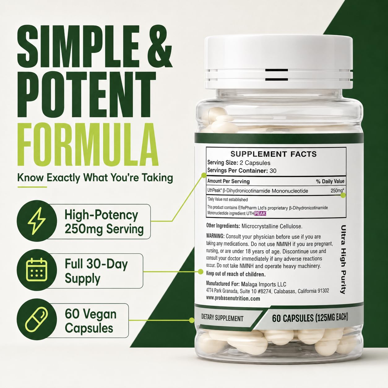 Uthpeak NMNH NAD Supplement 250mg - Recommended Dose for Healthy Aging, a Memory Focus Supplement for Cognitive Function Support (60 Capsules) - Alternative to NR, NAD, Quercetin and Fisetin — Amazon image 6