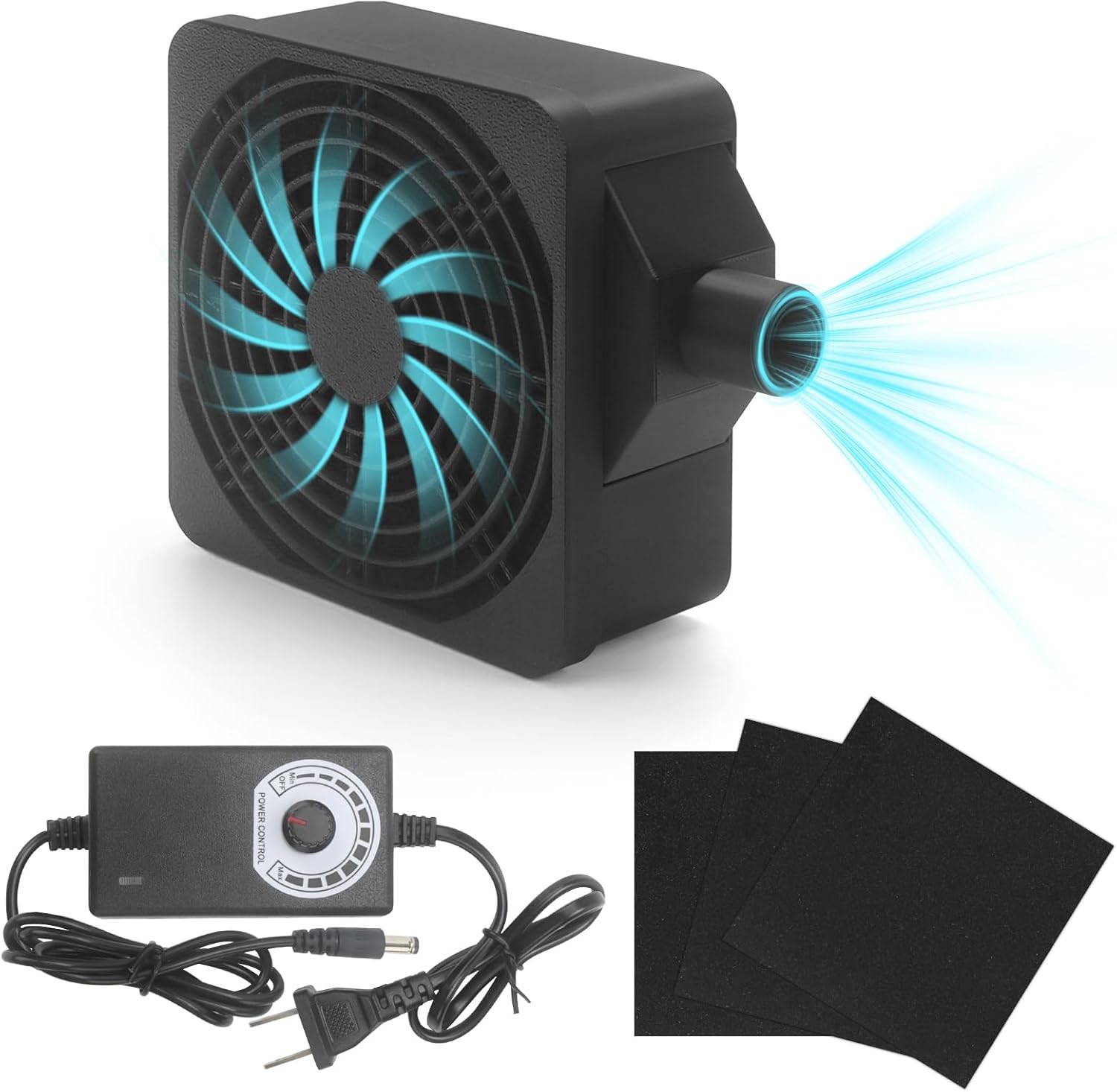CPAP Hose Dryer with 10-Speed Adjustable Control - High-Efficiency CPAP Tube Fan for 15mm & 22mm Tubing, Includes 3PCS Filter Pads - Essential CPAP Machine Cleaning Supplies, Make Hoses Drying Quick