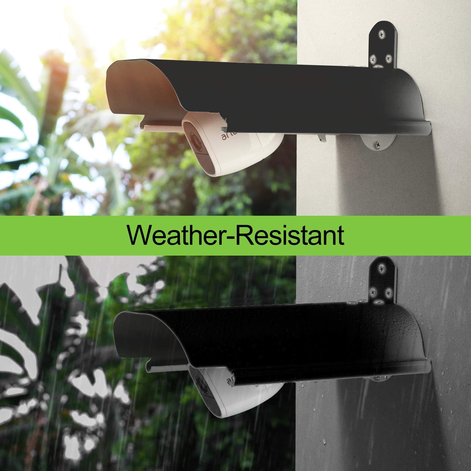 2 Pack Universal Sun Rain Shade Camera Cover Shield,Protective Roof for Outdoor Dome, Bullet Cameras,for Blink,Eufy,Arlo,WyzeCam,Nest,Ring,SimpliSafe,Kasa,Aluminum Alloy Material-Black