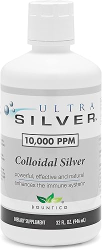 Miniatura 2 de Ultra Silver® Plata coloidal | 10,000 PPM, 32 onzas (32.0 fl oz) | Suplemento mineral | Plata coloidal verdadera – Botella cuentagotas de 4 oz