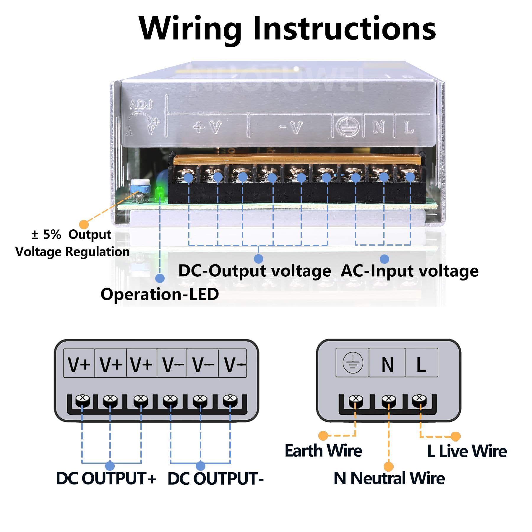 DC 12V 50A 600W Alimentation Transformateur 220V CA à 12V CC Convertisseur 50A Alimentation 12Volts 600W pour Driver LED Moteur Pompe Caméra Sécurité CCTV Voiture Stéréo Lmprimante 3D