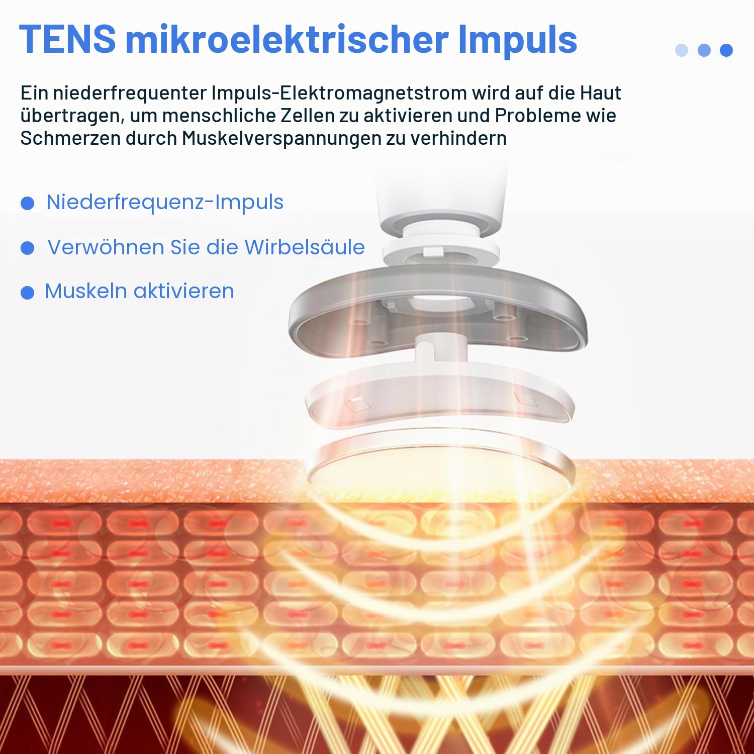Nackenmassagegerät, Intelligentes Sprachansagen Nackenmassagegerät mit 42°C Wärmetherapie, 5 Modi 15 Intensitätsstufen Tragbar Elektrisches Massagegerät für Zuhause Büro Reise