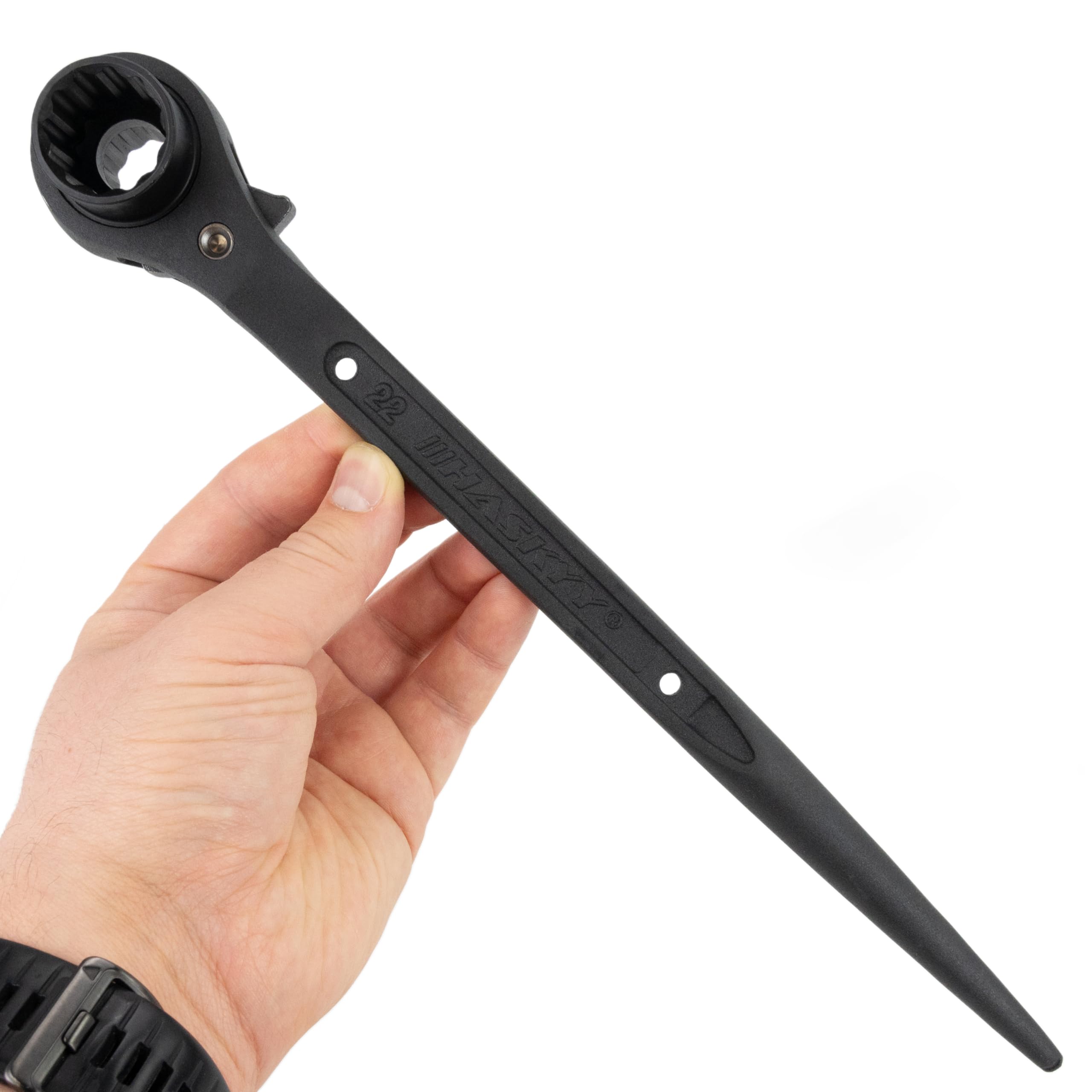HASKYY 10x Gerüstbauratsche 19x22 mm Doppelsteckschlüssel Rechts/Links Umschaltbar Ratschenschlüssel Gerüstbauknarre Gerüstbauer-Ratsche