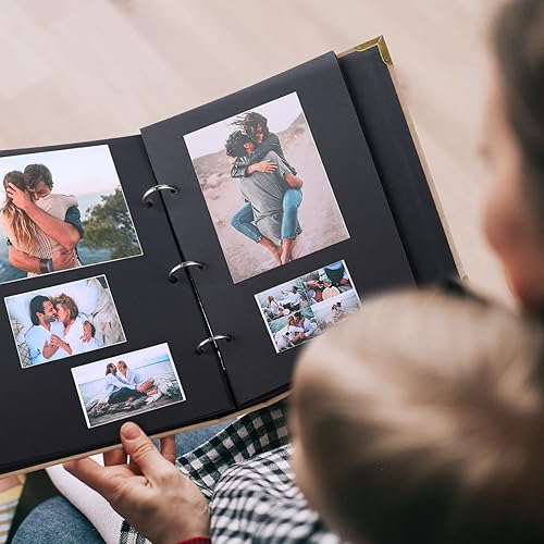 Miniatura 5 de Álbum de fotos, álbum de recortes, 60 páginas, tapa dura, 8.5 x 11 pulgadas, con kit de suministros para álbumes de recortes, 3 anillos, álbum de