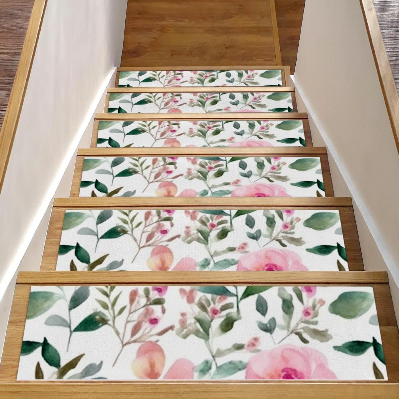 Tapis d'escalier pour chiens et animaux, lot de 15 marches roses antidérapantes