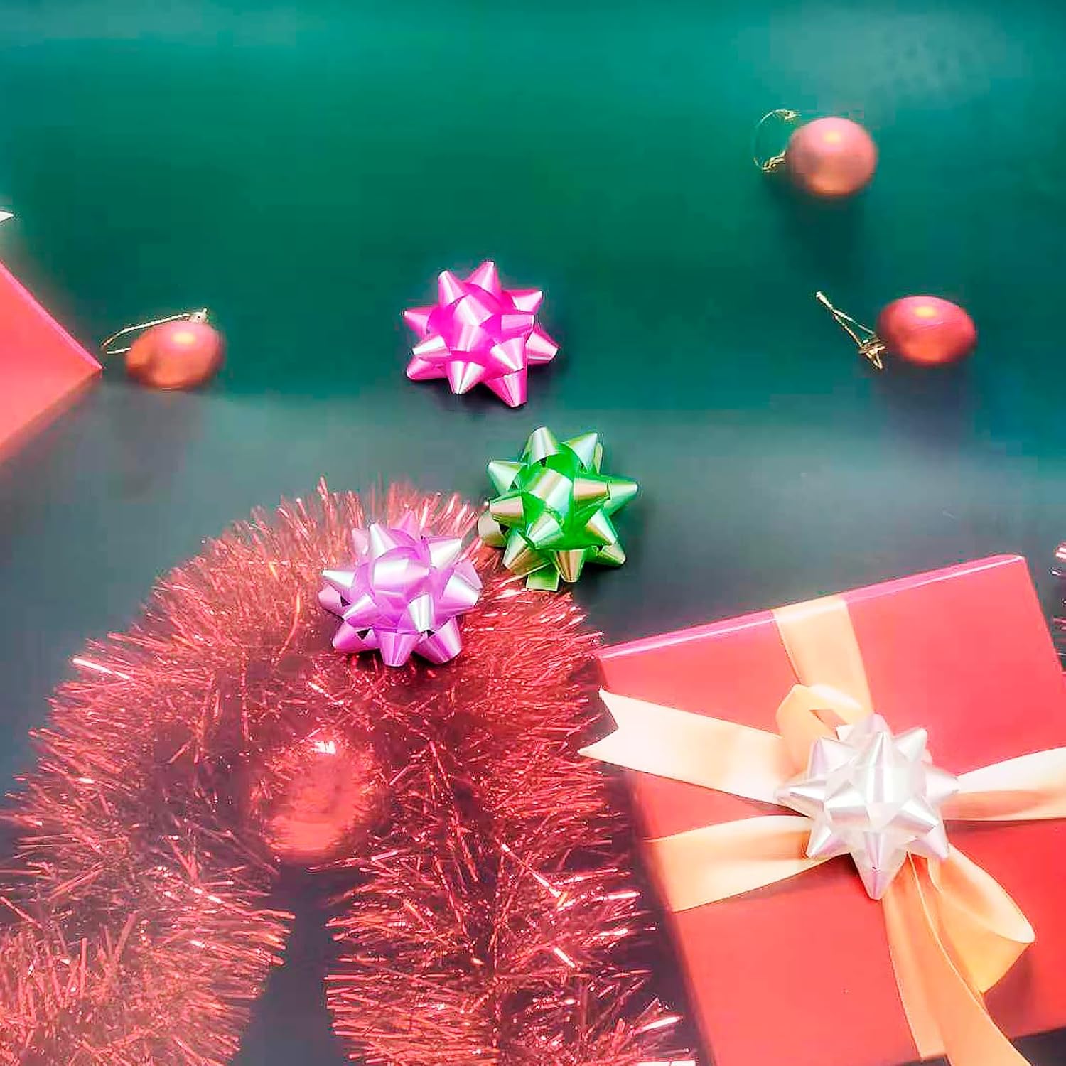 Colorful Gift Bows 24 Pack 2.5 Inches Star Bow for Gift Wrapping Self-Adhesive Ribbon Bow for Christmas, Party, Wedding, Holiday Décor, Present Box (White Pink Green Purple, 2.5 inches) - Image 4