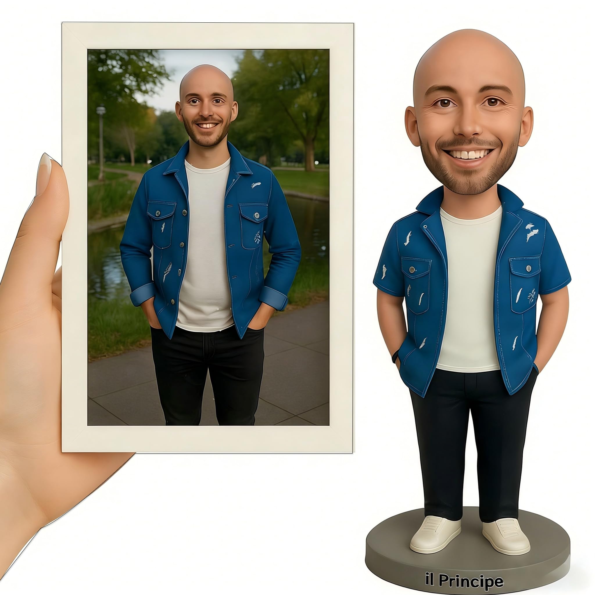 GamGok Custom Bobblehead,Full Body Handmade Customized Bobble Head Figurine Doll Sculpture Statue from Picture, for Family, Business, or Man Team(Includes Preview Before Final Crafting)