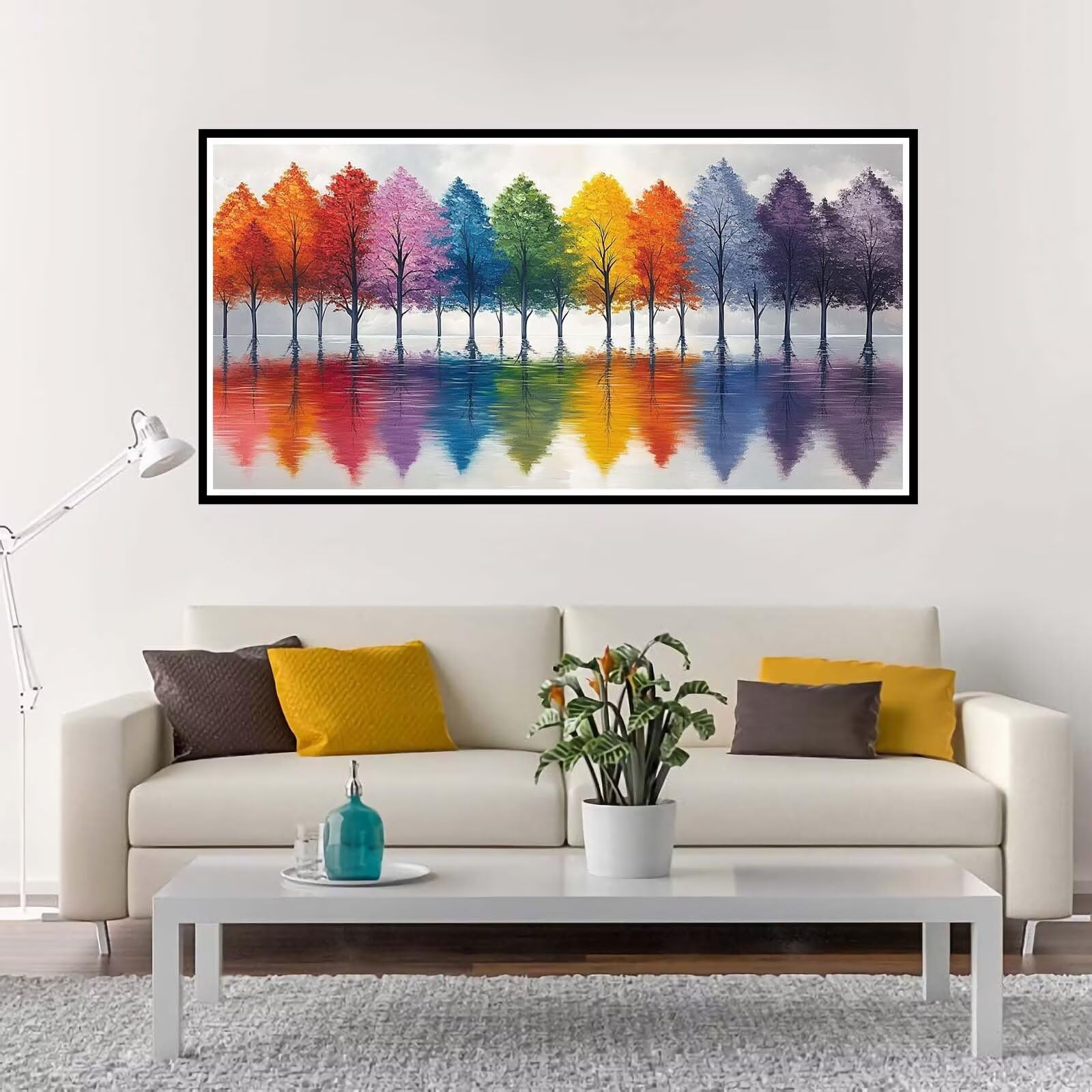 Pintura por Numeros Adultos Árbol, Grande Pintar por Numeros Niños Color XXL Sin Marco 90x180 cm, DIY Kit Manualidades con Pinceles y Pigmento Acrílico, Cuadros para Pintar por Numeros, Regalo-YH584