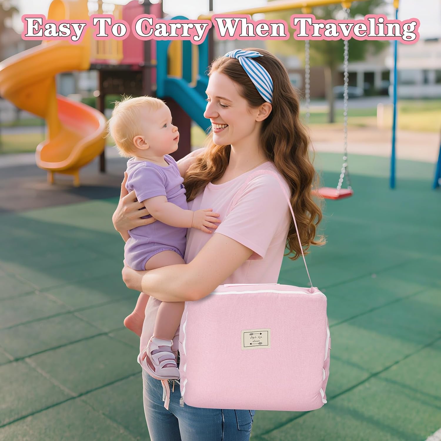 Baby Lounger for Newborn-Portable Baby Lounger 0-24 Months for Home and Travel,Newborn Loungers with Strap, Baby Nest Lounger Adjustable Size,Raindrop Clouds - Image 8