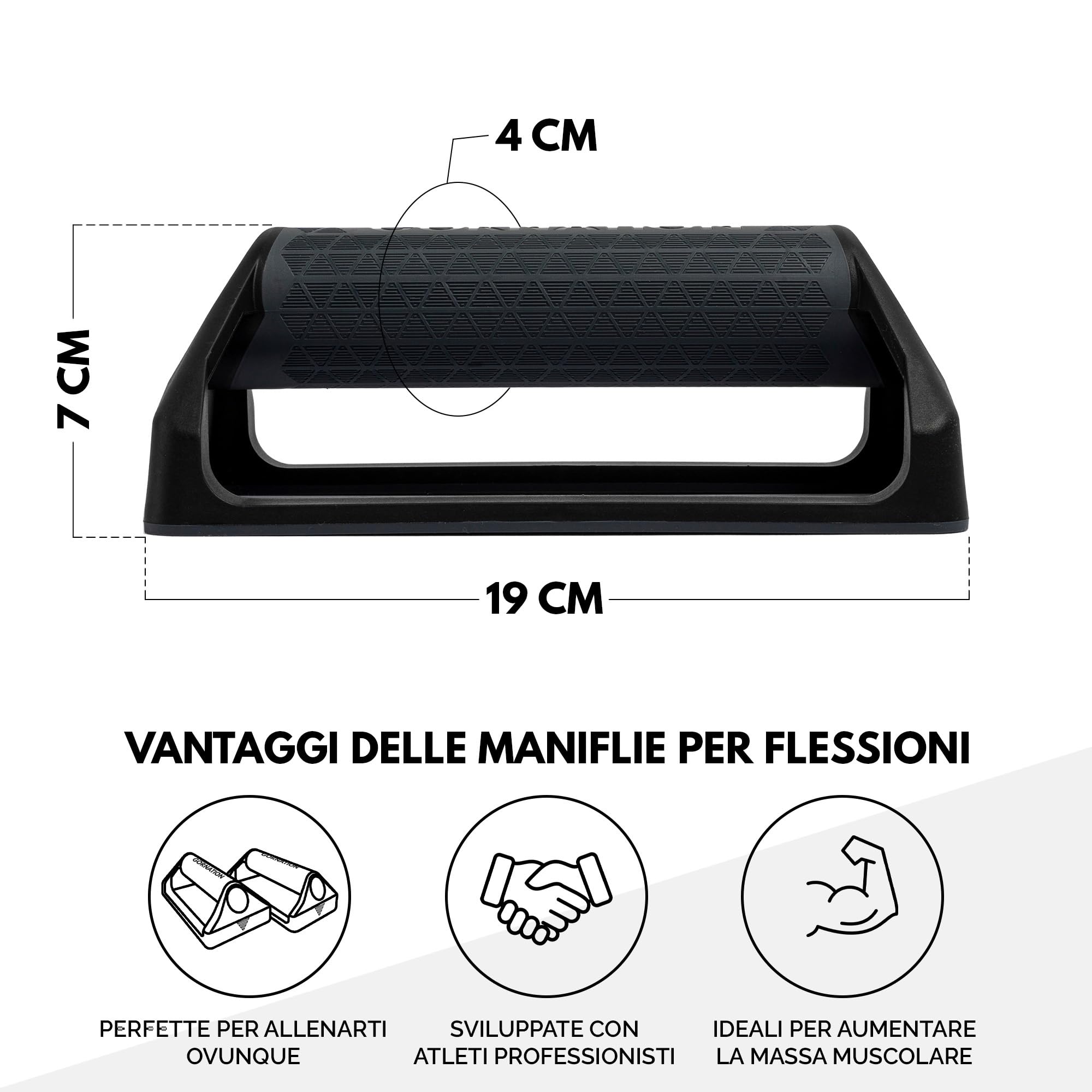 GORNATION Maniglie per Flessioni, Barre per Push Up, Parallele per Fitness, Grip in Silicona, Base Antiscivolamenti, Attrezzature per Fitness e Calisthenics per La Casa, Atrezzi per Flessioni