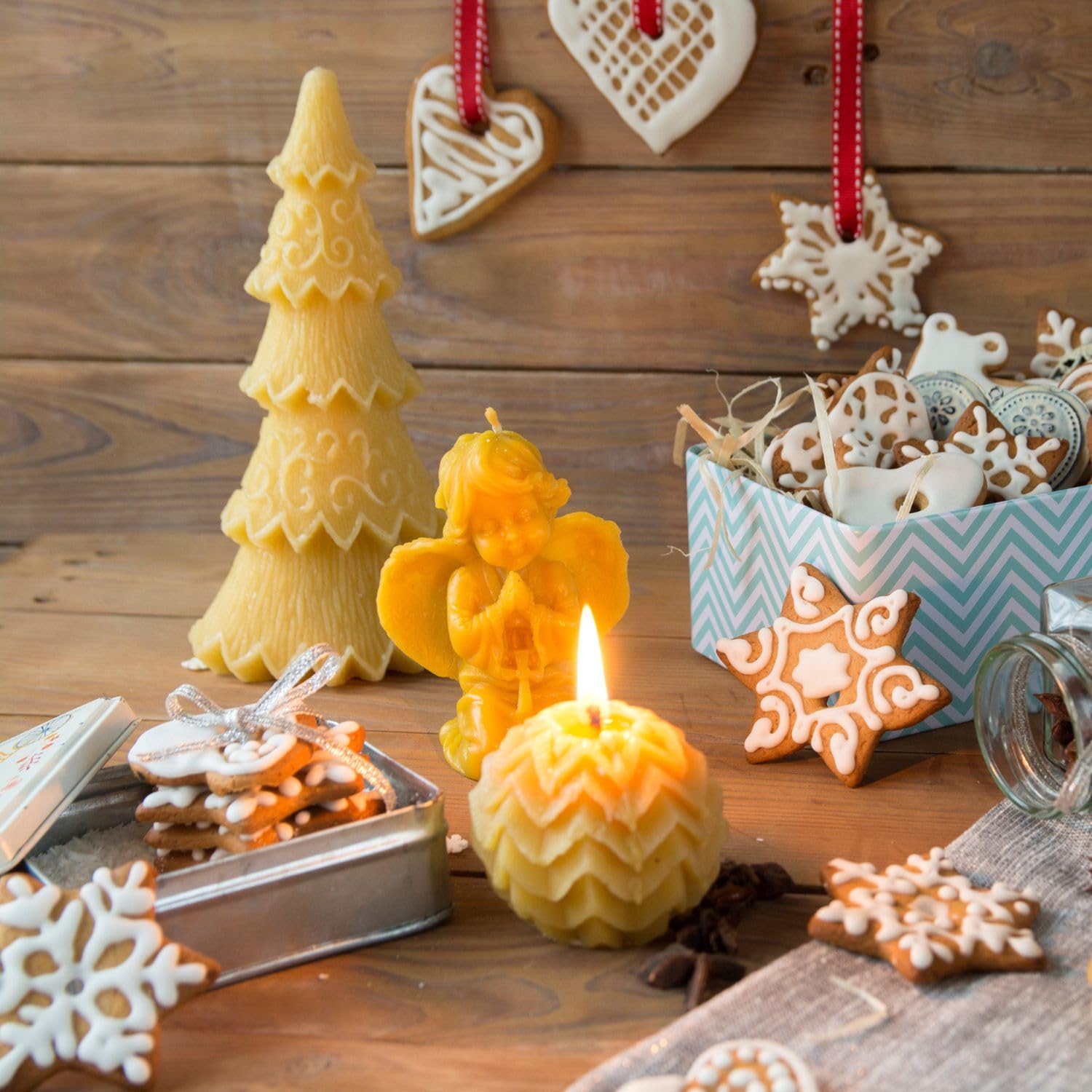 LYSON Moule à Bougie Sapin féerique Hauteur: 14,5 cm Moule en silicone pour bougies Silicone Bougie Verser Moules Bougies en cire d'abeille DIY et artisanales Bricolage Réutilisable Bougie