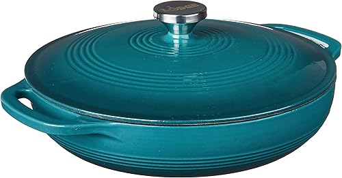 Miniatura 8 de Lodge Cacerola Ovalada de Hierro Fundido Esmaltado de 3.6 Cuartos con Tapa – Asas Dobles – Apta para Horno hasta 500°F o en Estufa – Úsela para Azul