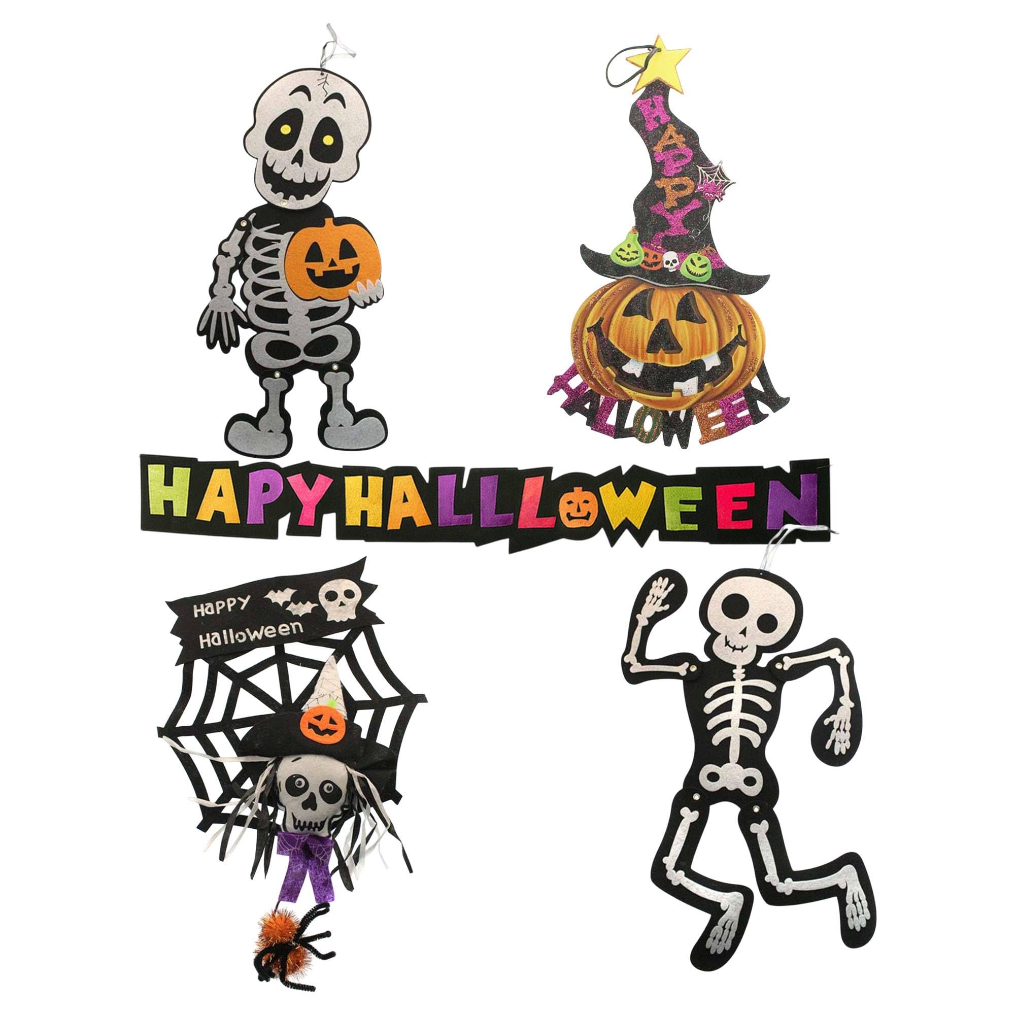 Well Home Halloween Deko - 5 Hängende Figuren + Girlande