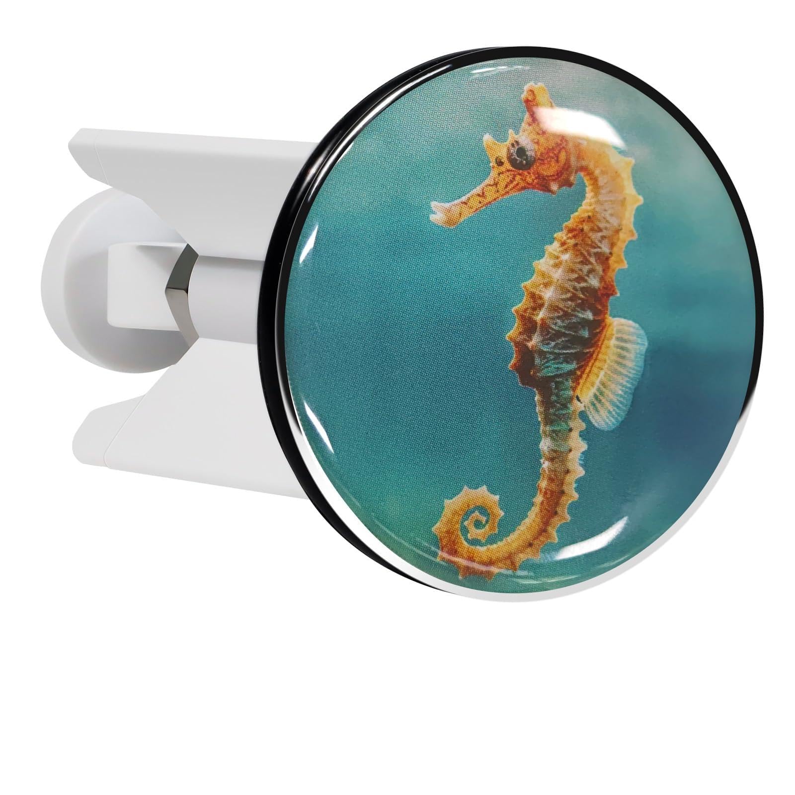 Universal Sink Plug, 40mm Bathroom Basin Sink Plug Replacement Drain Pop-Up Plug Height Adjustable Bathroom Plugs for Bathroom Kitchen All Standard Sinks, Seahorse