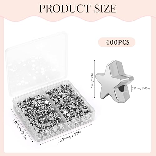 Miniatura 2 de 400 cuentas espaciadoras de estrellas chapadas en oro, cuentas espaciadoras de estrellas con caja, cuentas de joyería de estrella con agujero, dijes