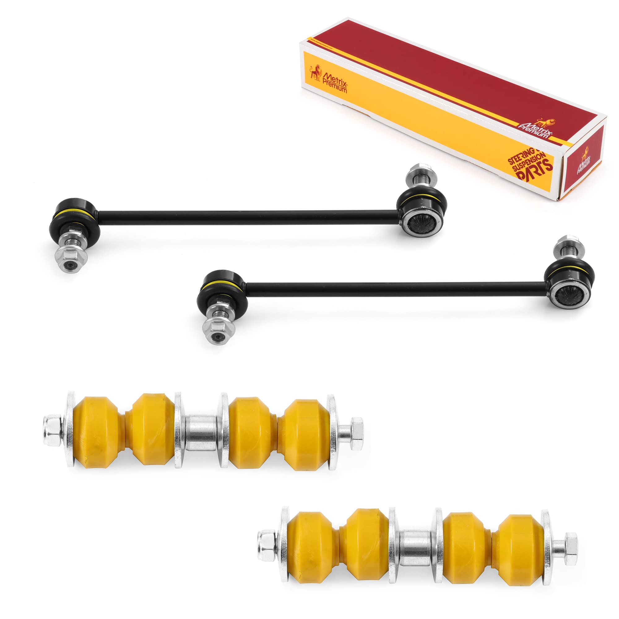 Metrix Premium Chassis Parts - 4 PC Front & Rear Stabilizer Bar Link Kit with GDX Fits 1999-2004 Nissan Frontier RWD, Replacement K700526, K90664,