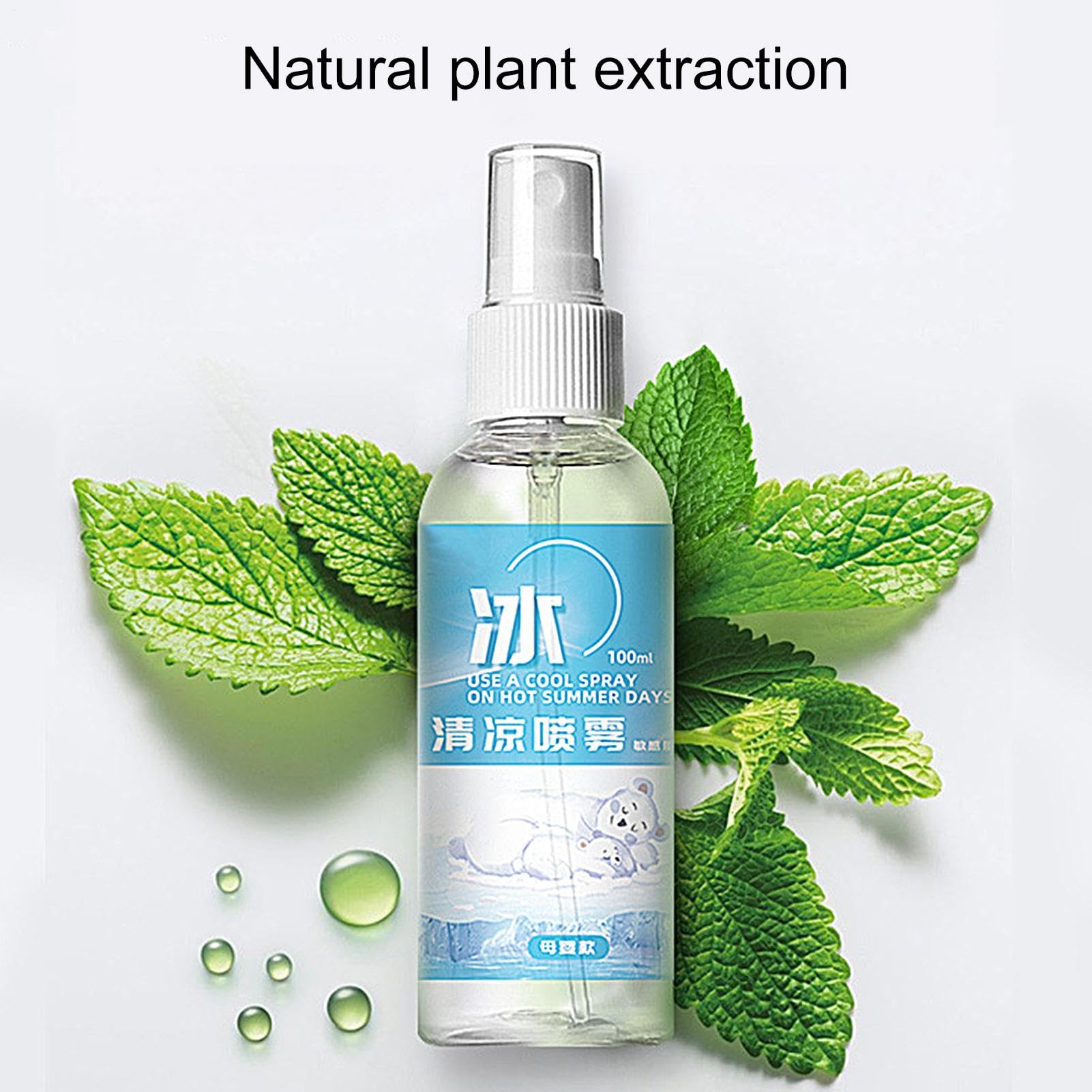 Spray chłodzący do ciała, naturalna mgiełka miętowa do szybkiego chłodzenia, 100 ml przenośne urządzenia chłodzące dla rodziny, na kemping, wędrówki, wycieczki, sport