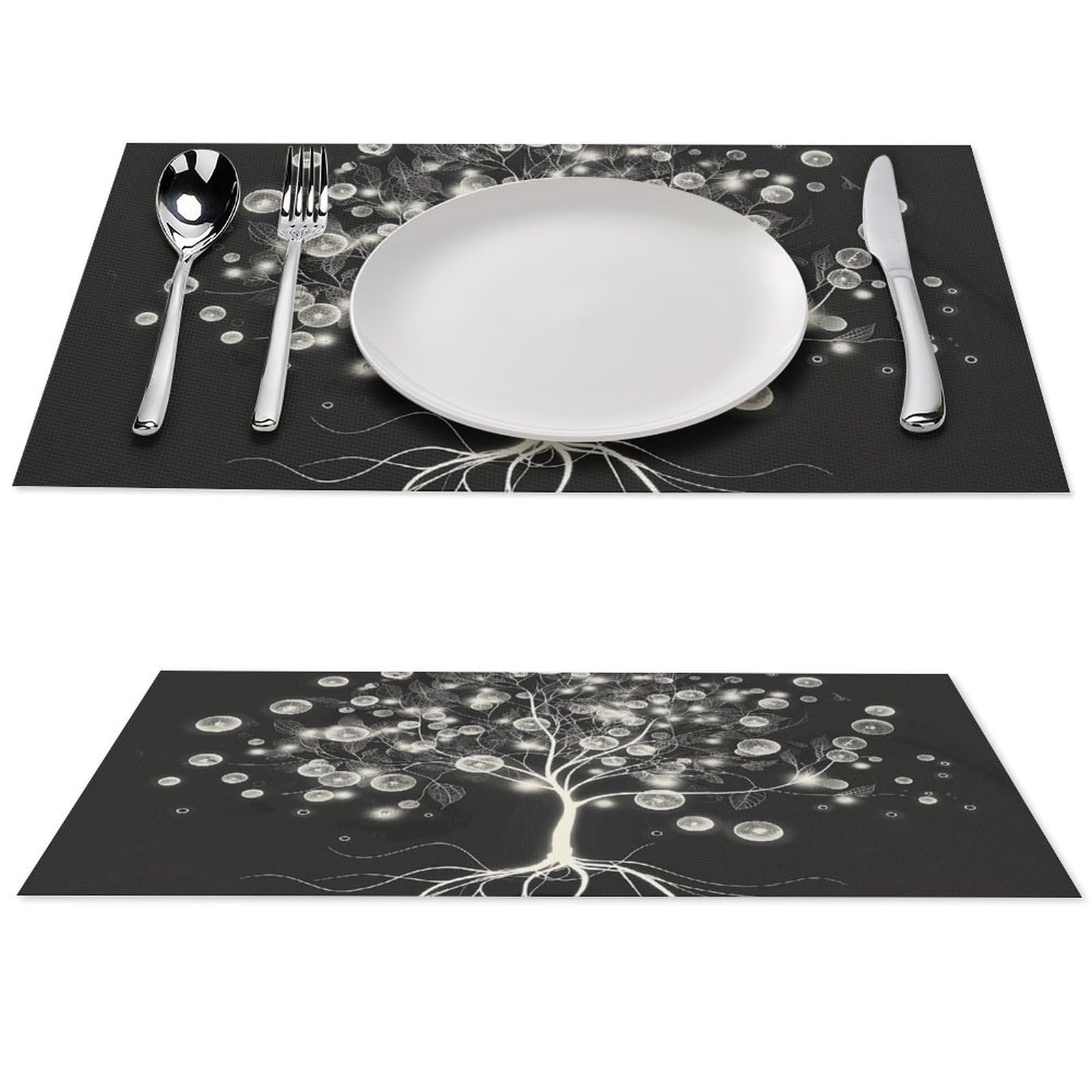Sets de table en PVC tissé lavables lot de 6 formats 45,7 cm résistants pour repas