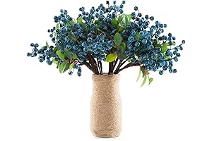 SHACOS Artificial Blue Berry Stems for Lifelike Holiday Cheer