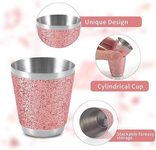 Miniatura 10 de Paquete de 12 vasos de chupito de acero inoxidable negros de 1 oz, vasos de chupito de metal de 1 onza, juego de 12 vasos pequeños para bar, fiesta,