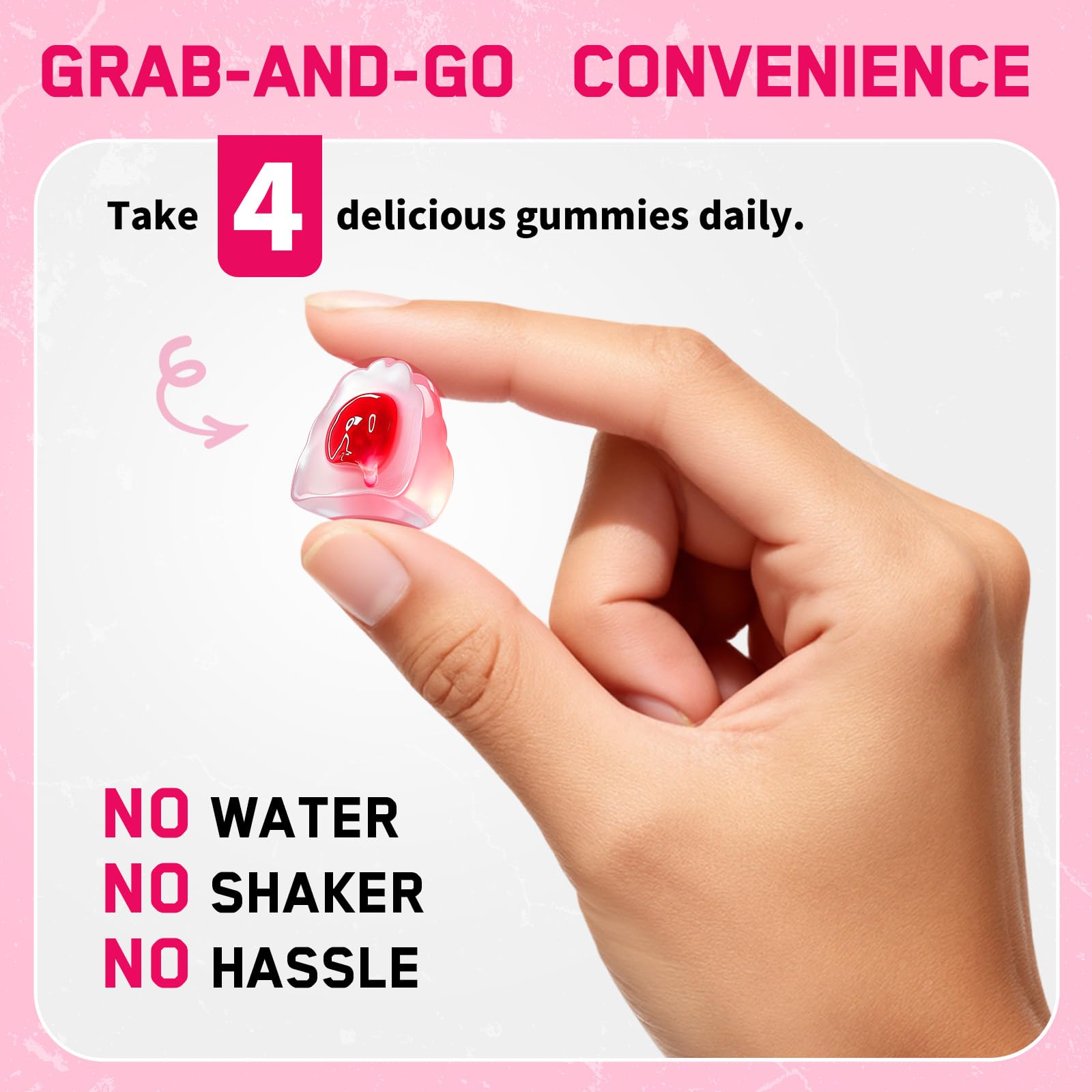 OFFPTE Creatine for Women, 5000mg Creatina Monohidratada Gummies with Collagen & BCAAs for Muscle Recovery, Energy & Skin, Chewable Post-Workout Supplement, Sugar-Free, No Bloating, 4 Gummies Per Day